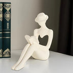 Minimalist Home Decor For Living Room, Art Sculptures In Resin, Abstract Bookshelf Decor, Wedding Gifts Of Nordic Style, Poses Various, In Beige And Gray