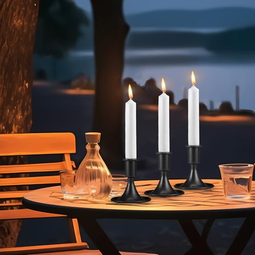 Candlestick Holders,Black Taper Candle Holder,Metal Candles Sticks Holders,Candle Holders for Table Centerpiece Wedding Christmas Table Decor, Set of 6 - color: Black