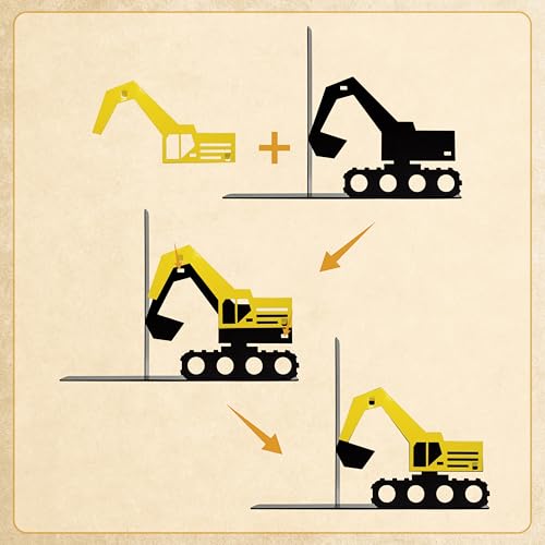 Construction Truck Decorative Bookends for Boys Room - Durable and Cute Design, Perfect for Nursery and Kids' Book Ends（Excavator） - color: Yellow Excavator