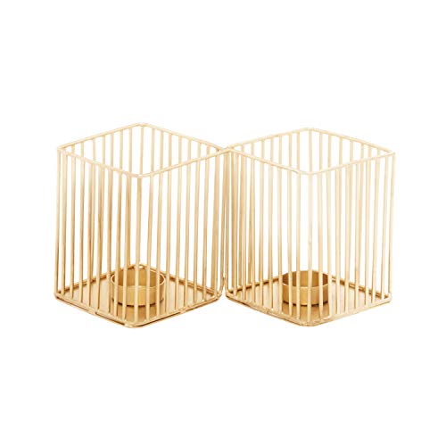Deco 79 Candle Holder, S/3 4", 11", 16" W, Gold - size: S/3 4", 11", 16"W