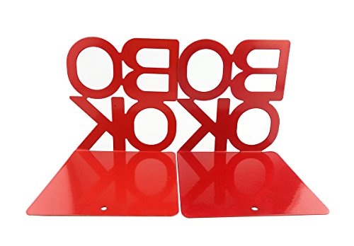 Winterworm Cute Fashion Book Style Nonskid Bookends Art Bookend Home Office Kitchen Book Shelf (Red) - color: Red