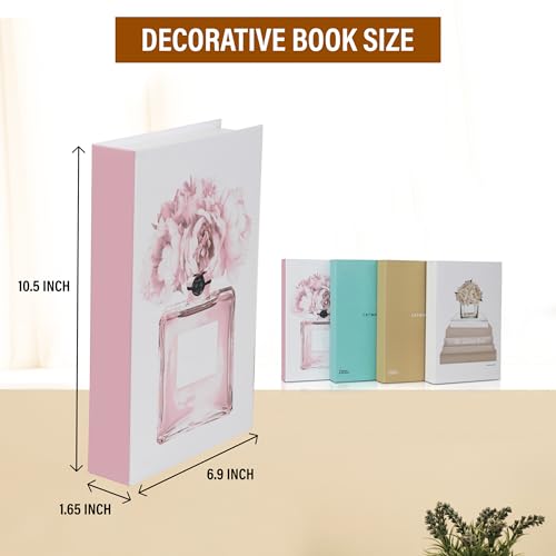 PROBENEX Blush Large | 4 PCS Faux Decorative Books for Home Decor | Not Real Books (Cardboard Boxes) | Coffee Table, Bookshelf & Shelf Styling Display Props for Living Room, Office - color: Blush_large