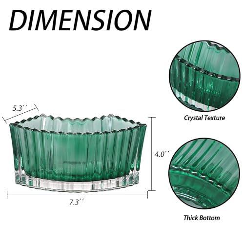 MCMCNCUIU Crystal Vases for Centerpieces, Flower Vases for Wedding Centerpieces, Green Vase for Flowers, Curve Small Vase for Living Room, Bedroom, Kitchen, Dining Table, Set of 2 - color: Green