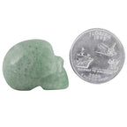 mookaitedecor 1 Inch Green Aventurine Crystal Skull Sculpture Set of 5, Hand Carved Gemstone Statue Figurine Collectible Healing Reiki - color: Green
