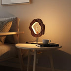 LAPTAIN Wood Table Lamp, Irregular Jujube Tree Wooden Bedside Lamp, Creative Home Decor Table Lamp, Bedside Night Light for Bedroom, Living Room, E12, ON-Off Button, Iron Base - size: Small
