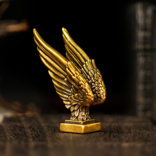 Exquisite 100% Solid Brass Angel Wings Sculpture - Handcrafted Vintage Desk Decor, Elegant Collectible Art Piece, Inspirational Home & Office Decoration, Unique Gift for Spiritual Seekers - style: Angel Wings