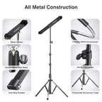 elitehood Aluminum Diagonal Design 72" iPad Tripod Floor Stand, Heavy Duty Adjustable Tablet Stand Holder, Flexible Gooseneck iPad Stand for Pro 13 12.9 11, Air, Samsung Tab and More 9-14.2" Devices - size: 9–14.2" · Diagonal Clamp
