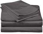 Italian 1500 Thread Count Heavy Soft Egyptian Cotton Sheet Set DEEP Pocket, Queen, Grey Solid, Premium Italian Finish (Features : Fully Elastic Fitted Sheet Fits 7-9" Pocket) - color: Elephant Grey ( Solid ), size: Queen Size (Fits 7-9 in Pockets)