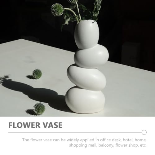 Abstract Ceramic Flower Vase Sculpture Decorative Floral Arrangement Pot for Bedroom Home Décor Modern Artistic Ceramic Vase for Living Room Display