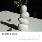 Abstract Ceramic Flower Vase Sculpture Decorative Floral Arrangement Pot for Bedroom Home Décor Modern Artistic Ceramic Vase for Living Room Display