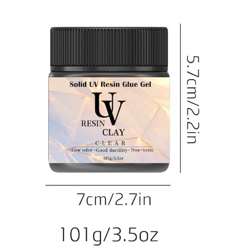 UV Clay Clear Polymer Resin for 3D Crafts, DIY Jewelry Making, Silicone Molds, UV Curing, Crystal Clear Casting, Miniature Art, and Handmade Resin Projects (3.5oz) - color: 3.5oz