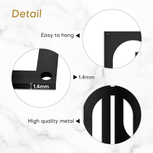 SIGNLEADER Metal Wall Decor Interlocking Abstract Geometric Minimalist Modern Luxury Wall Sculpture Hangings 3D Statue Home Decoration for Living Room, Bedroom, Bathroom, Kitchen, Fireplace, Office - 18" Black - color: Gry29-2405-m29, size: 18" Black