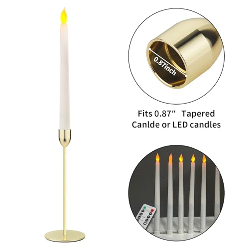 Ohtomber Metal Gold Candle Holder - 3PCS Candlestick Holders, Candlesticks Centerpiece Wedding Table Decor, Fit Pillar 3/4" Thick Tapered & Led Candles - color: Gold