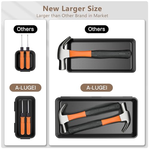 【More Larger Size】A-LUGEI【69 PCS-5 Size】 Tool Box Organizer Tray Divider Set【Black】 Desk Drawer Organizer Bin, Socket Organization and Storage Toolbox for Rolling Tool Chest Cart WorkBench Part Widget - size: 69pcs-5 Size
