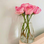 DARENYI Clear Glass Vase for Centerpieces, Home Decor, 8 inch Tall Large Opening Glass Flower Vase for Bouquet, Shelf, Centerpiece, Living Room, Office, Wedding or Gifts - size: 3.34" Dia 8" H