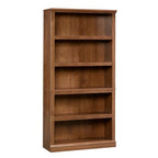 Sauder 5-Shelf Split Bookcase/ Book shelf, Oiled Oak finish - color: Oiled Oak Finish