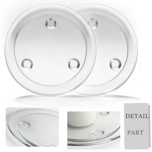 Clear Glass Candle Holder，3" Glass Coaster Holder ，Small Round Candle Plate for Pillar Candle（10 Pack） - size: 10 Pack