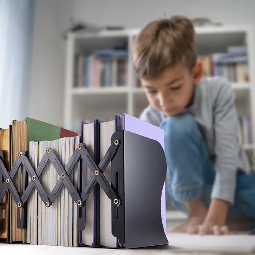 Officemate Adjustable Bookends, Expandable 4"-18", Black. - color: Black