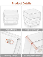 SMARTAKE 16-Piece Drawer Organizer with Non-Slip Silicone Pads, 5-Size Desk Storage Tray for Makeup, Jewelries, Utensils in Bedroom Dresser, Office and Kitchen, Clear - size: Medium