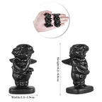 Nupuyai Hand Carved Cupid Angel Statue for Home Decor, Natural Black Obsidian Crystal Figurine Stone Sculpture Decoration for Fengshui - style: Cupid Angel