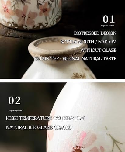 TEWEIQI Vintage Ceramic Small Vase, Farmhouse Rustic Décor, Home Decorative Vase for Your Kitchen, Bedroom, Office, Living Room, Bathroom& Shelf Centerpiece Table Decorations (Retro Creative Style S) - color: Colorful Daisy, size: 6 Inch