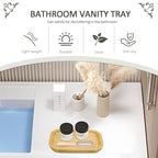 Jiozermi 7.87" Bamboo Serving Tray Tea Serving Tray Bamboo Vanity Tray Counter Tray Bathroom Tray Kitchen Sink Tray Bamboo Tray for Perfume Tea Food Candles - size: 7.87"*5.11"（L*W）