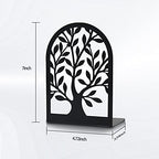 Umikk Book Ends, Bookends for Shelves, Tree Book End to Hold Books, Metal Bookend Stopper, Non-Skid Book Holder, Black Book Supports for Office Home Kitchen, Modern Decorative Bookends(3 Pair/6 Pcs)