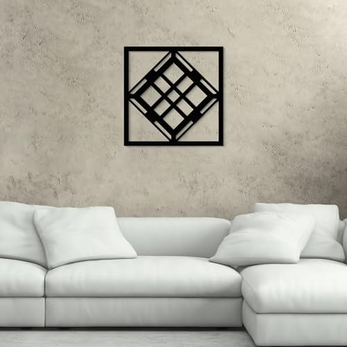 GlintHome Black Metal Wall Art - Minimalist 3D Textured Abstract Sculptures Wall Art for Bathroom Living Room Garden Bedroom Office Home Decor - color: Black-003, size: Small