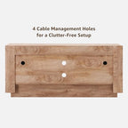 OKD Modern 70" TV Stand, Entertainment Center for TVs Up to 80", Media Console with Large Open Storage & Side Cabinets, Thick Wood Design for Living Room, Light Knotty Oak - color: Light Knotty