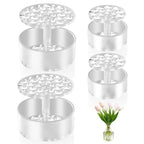 4 Spiral Ikebana stem Holder, hanataba Arranger Twist Flower Arrangement Holder Ikebana Bouquet Twister Ring Tools, Reusable Kitchen Floral Grid Supplies (Half Clear) - color: 4 Translucent