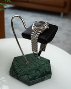 LYS&LYX Watch stand watch display stand watch holder watch Handcrafted watch holder (1-green/silver/black) - color: green/silver/black
