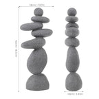DECHOUS Large Stacked Rocks Sculpture, 16.5 Inch Tall, Resin Rock Cairn Stone Stacked Zen Garden Balanced Stone Statue for Indoor Outdoor Patio Home Meditation Decor