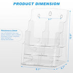 xydstay Acrylic Brochure Holder 8.5x11 Inches, 3 Tier Clear Display Stand Slant Back Design, Plastic Table Stand Sign Holder with Divider Wall Mount xydstay Acrylic Brochure Holder 8.5x11 Inches, 3 Tier Clear Display Stand Slant Back Design, Plastic Table