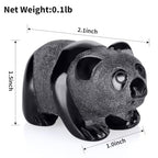 2" Obsidian Panda Figurine for Harmony& Resilient Gentleness,Panda Bear for Quiet Power of Nature,Panda Decor for Homes&Offices