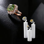 Oirlv Acrylic Jewelry Display Stand Ring Showcase Display Holder 7 PCS Rings Stand (White) - color: White