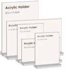 newnewshow 8.5x11 Acrylic Sign Holder 3 Pack Vertical Double-Sided Display (Optional 8.5x11 8.5x5.5 5x7 Horizontal and Vertical) - size: 3 Pack 8.5*11