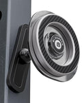 BLAUBECK Magnetic Gym Phone Holder for MagSafe & Android | Carbon Fiber Face + Transparent Acrylic Disc | Ball Joint 360° Mount for Squat Racks, Golf Carts & Metal Equipment | Metal Ring Included