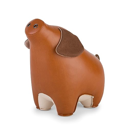 Zuny, Zuny Series Bookend Tan for Shelves, Office Decorative- Pig Diya - color: Pig Diya