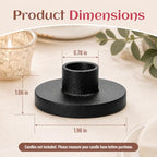 9PCS Mini Black Taper Candle Holders: CHONNFEASTT® 0.5" Iron Chime Candle Holders - Matte Black Skinny Candle Base for Spell, Advent, Birthday Candles - Small Rustic Farmhouse Table Decor