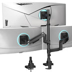 WALI Triple Monitor Mount - Extra Tall 3 Monitor Desk Mount for 13-49 Inch Ultrawide Screens, Up to 44 lbs, Fully Adjustable Heavy Duty Monitor Arm, VESA 75/100 mm (GSDM003-P), Black - size: 13"-49", style: Triple Arms