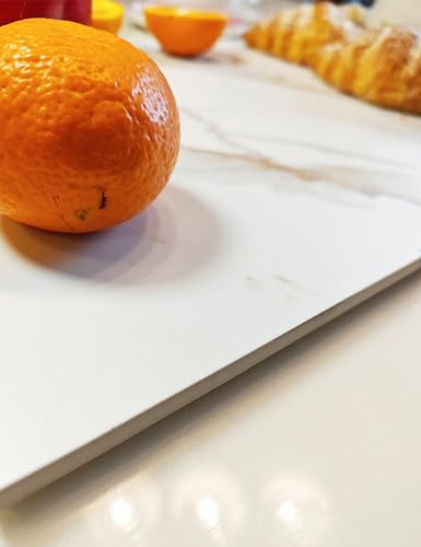 Multi-Purpose Pastry Marble Design Stone Tray Cutting Board Slab 16” x 12” With Non-Slip Feet,Stone Cheese Pastry Board, Serving Tray, Heat Resistant, Easy To Clean(G12, 16 * 12) - color: G12
