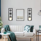 OYEFLY DIY 2 Pcs Wall Sconce Candle Holder,Metal Wall Art (Black)