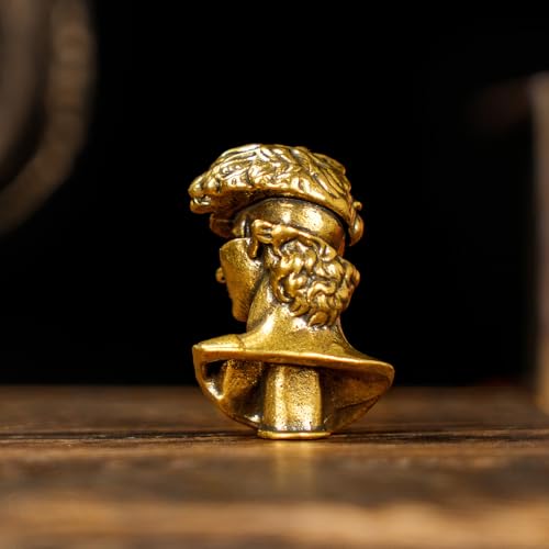 CHOVY Binary David Peep into The Future Sculpture Retro Style Made of Solid 100% Brass Handcrafted Ideal for Home Decor Desk Ornaments Collectible Crafts Office Scene Setters & Artistic Decorations - style: Dual David