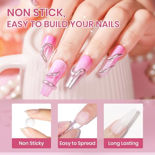 3D Sculpting Gel for Nail Art Pearl White Pink and White Solid Builder Hard Gel for Nail Extend Sculpture Molding Gels Non Stick Hand DIY at Home for Women Girls - color: Pearl White&White&Pink