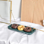 Ceramic Bathroom Tray,Kitchen Sink Organizer Tray,Cosmetics Holder (Blackish Green) - color: Blackish Green