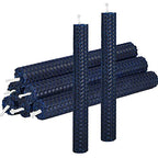 DEYBBY Natural Beeswax Taper Candles,Honeycomb Design Hand-Rolled Beeswax Candles, Dripless and Smokeless, Set of 6 Flat Top (Blue) - color: Dark Blue, size: 6 Pack