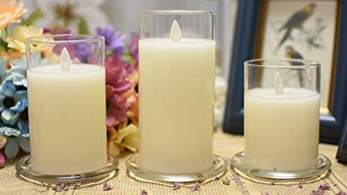 2 Pack Glass Candle Holder 3" Clear Beautiful Transparent Round Candle Plate - size: 2pack-3inch