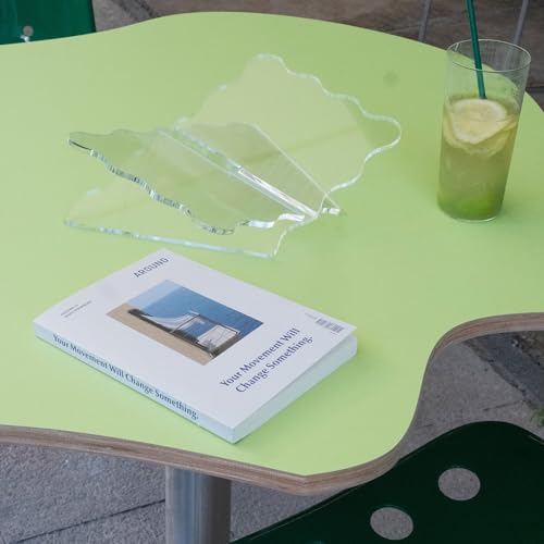 Clear Acrylic Book Holder, Wavy Edge Open Book Stand for Display and Reading Cookbook, Art Book, Bibles, Magazines (11” x 7” x 3.6”) - size: Small
