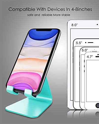 CreaDream Cell Phone Stand, Cradle, Holder,Aluminum Desktop Stand Compatible with Switch, All Smart Phone, iPhone 11 Pro Xs Max Xr X Se 8 7 6 6s Plus SE 5 5s (Mint Green) - color: Mint Green