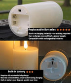 VENTA Frosted Glass LED Candles, Set of 3 | Warm Amber Flickering Pillar Candles with Remote | Creates Cozy, Relaxing Hygge Ambiance for Bedroom & Living Room - color: Foggy